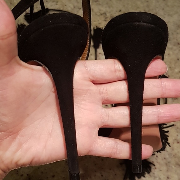 Aquazzura Wild Thing 105 suede sandals black 37.5 - Picture 5 of 7